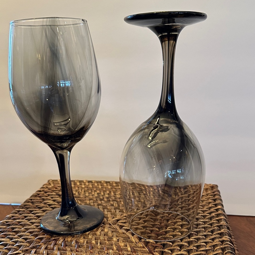 Sophisticated Smoked Glass Wine Glass Set